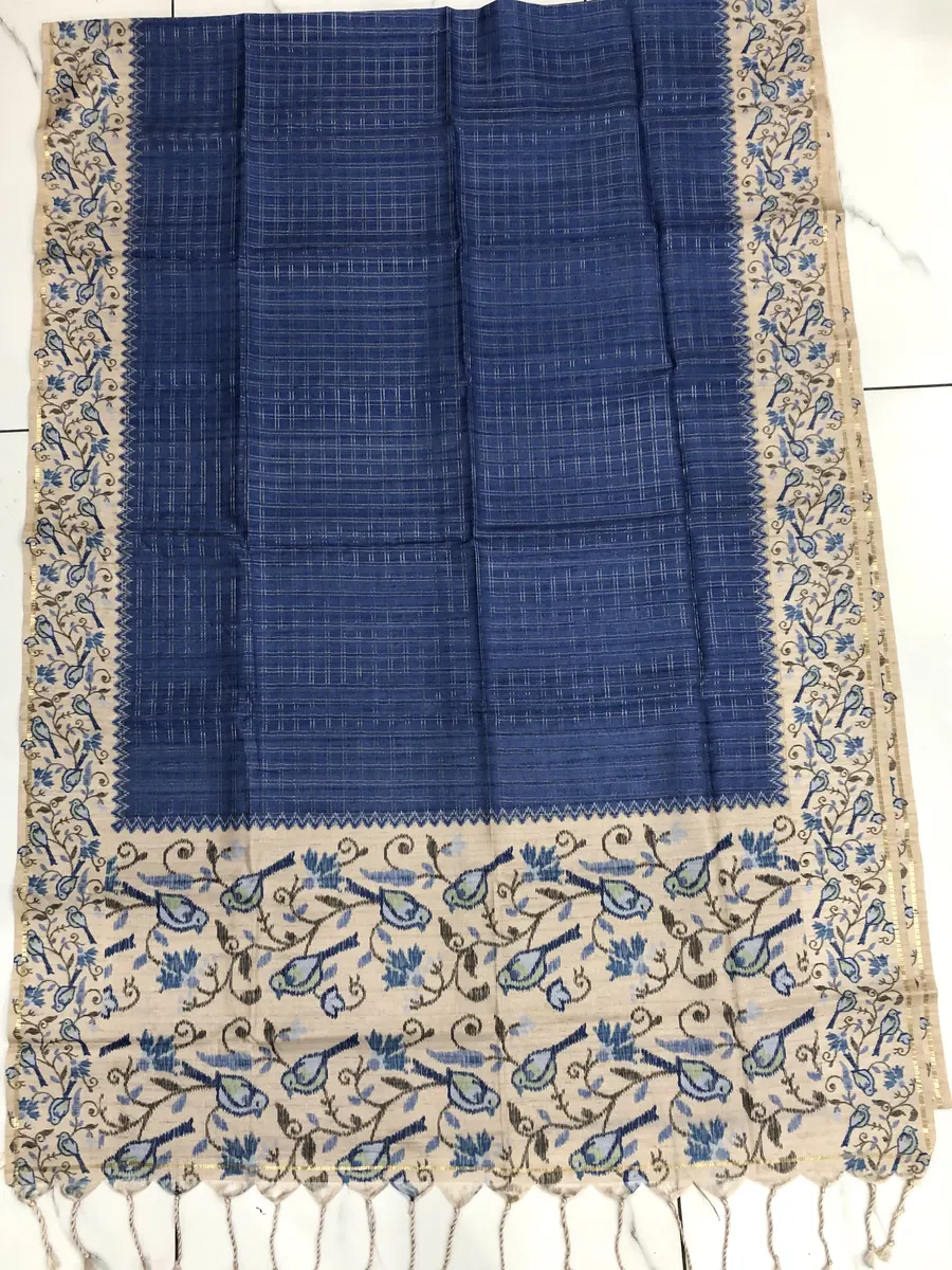 Tusser Checks Sarees