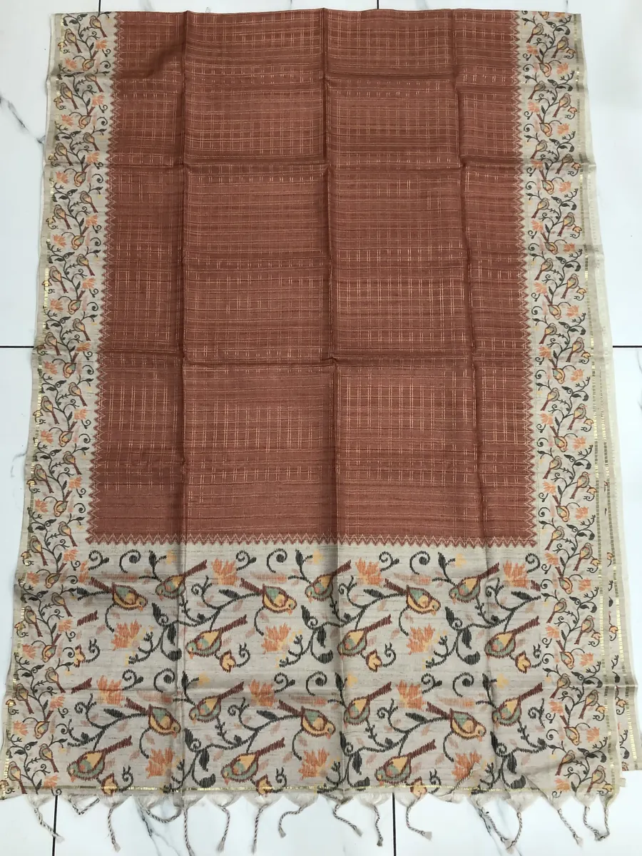 Tusser Checks Sarees