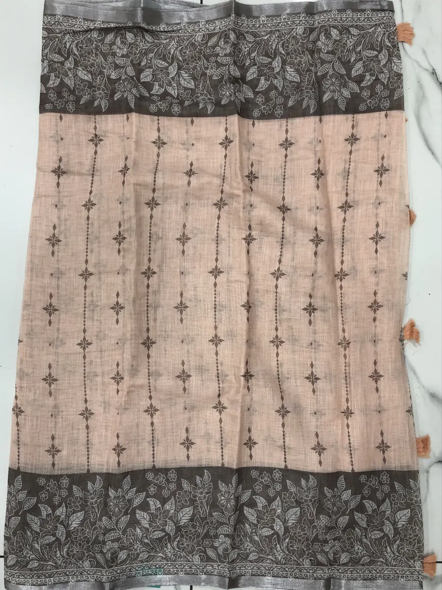 Linen Prints Sarees
